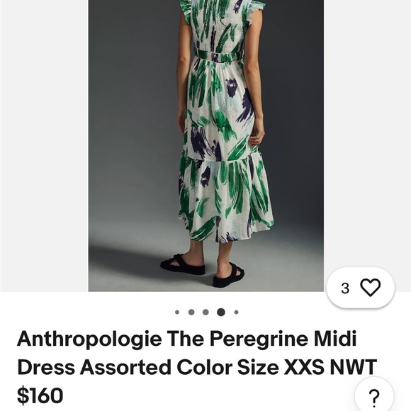 Anthropologie The Peregrine Midi Dress Assorted Color Elegant Green and Purple m - Picture 7 of 8